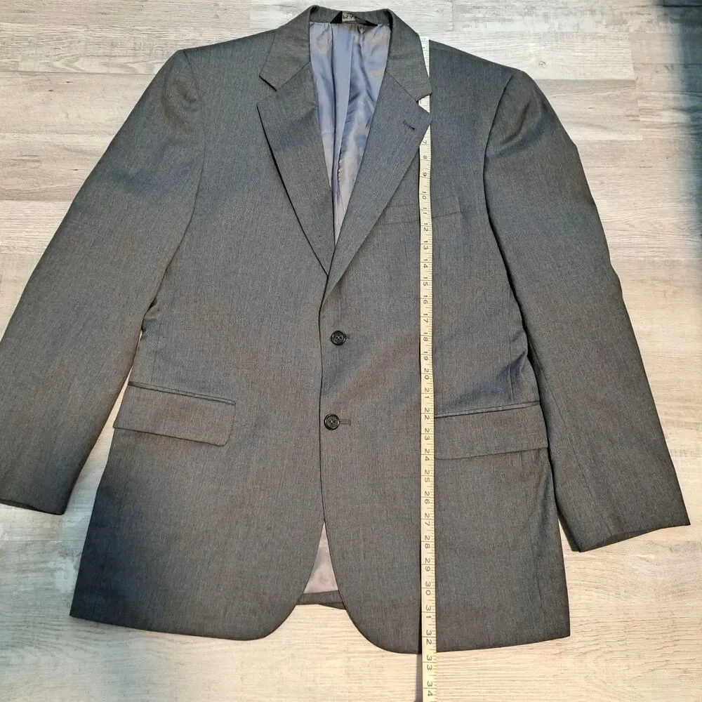 JOS A BANK GORDON Men's Sport Coat Blazer Two Button Gray Twill Wool‎ 42R